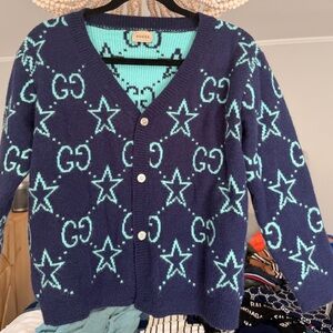 Gucci Kids GG Pattern Wool Cardigan